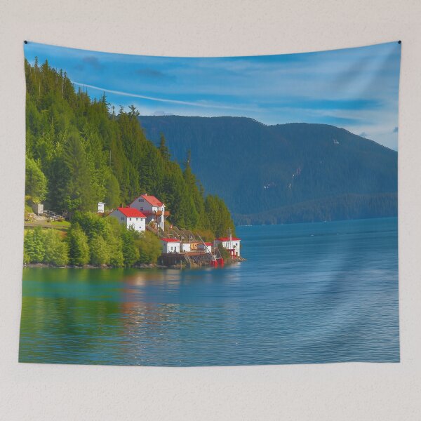 Item preview, Dryad Point Lighthouse, Inside Passage BC — Red Roofs on the Edge of the Pacific designed and sold by Fourpointstudio.