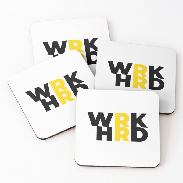 Item preview, WRK HRD Minimalist Typography - Electric Yellow Motivational Design designed and sold by LisaraDesign.