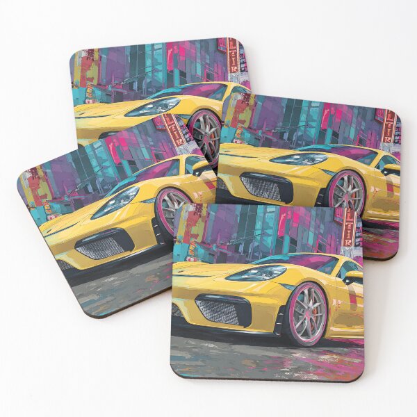 Item preview, Porsche 718 Cayman GT4 Luxury Car Pop Art Print designed and sold by AutoPopStudio.