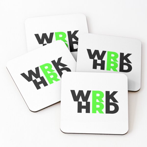Item preview, WRK HRD Minimalist Typography - Neon Green Motivational Design designed and sold by LisaraDesign.