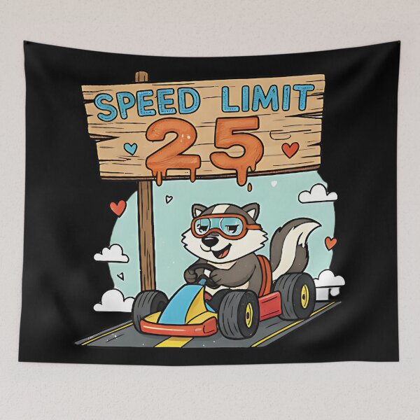 Item preview, Speed Limit 25 Funny Animal Racing Humor Cartoon Skunk Driving Design For Car Lovers And Birthday Fans designed and sold by ArtDesignTp.