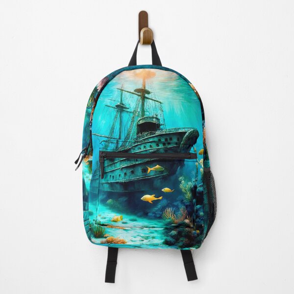 Item preview, Grand Classical Oil Painting: Sunken Tall Ship on Coral Reef designed and sold by LanaGustavsson.