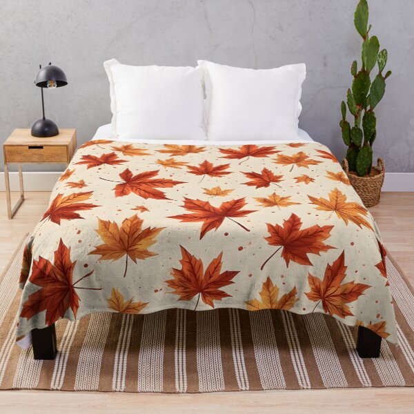 Item preview, Cute Maple Leaf Print Warm Autumn Colors Falling Leaves designed and sold by LeafPrints.