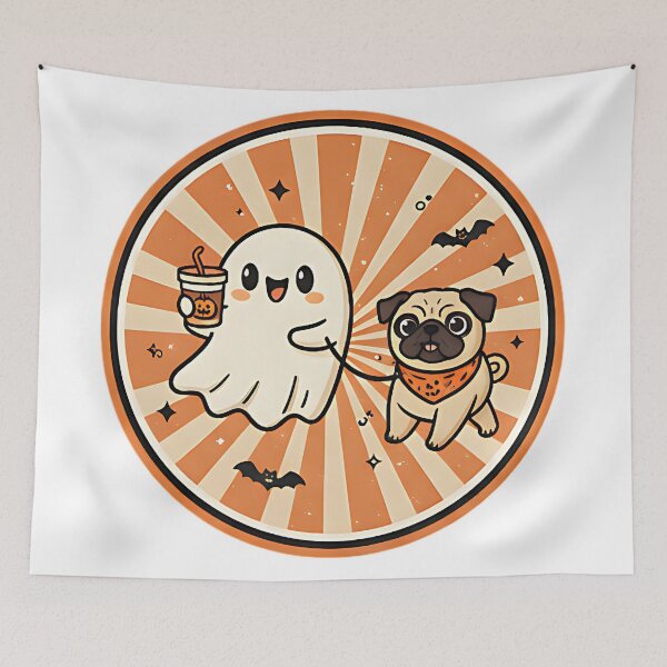 Item preview, Cute Ghost And Dog Halloween Funny Spooky Friends Design For Fall Lovers And Pet Fans designed and sold by ArtDesignTp.