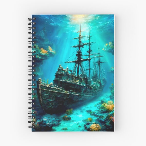 Item preview, Grand Classical Oil Painting: Sunken Tall Ship on Coral Reef designed and sold by LanaGustavsson.