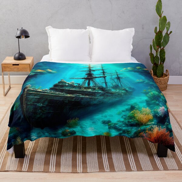 Item preview, Grand Classical Oil Painting: Sunken Tall Ship on Coral Reef designed and sold by LanaGustavsson.