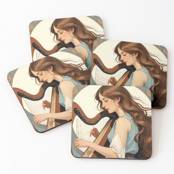 Item preview, Woman and harp designed and sold by Bradipino.