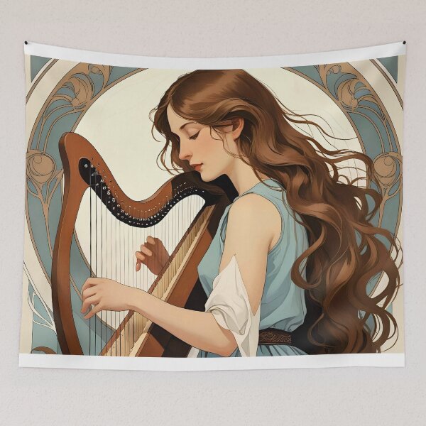 Item preview, Woman and harp designed and sold by Bradipino.