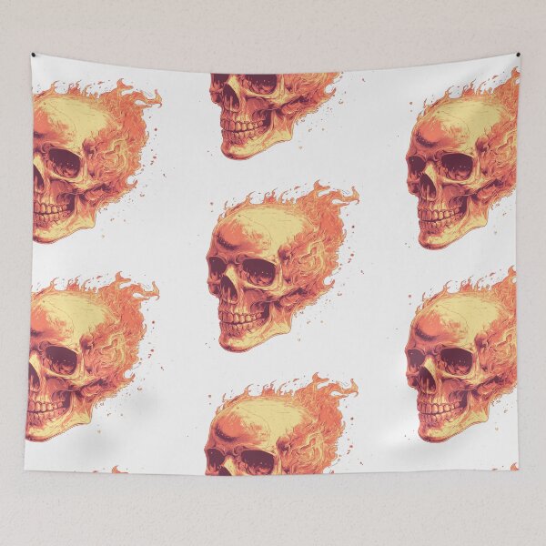 Item preview, Flaming skull designed and sold by MendaciousMina.
