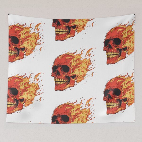 Item preview, Flaming skull designed and sold by MendaciousMina.