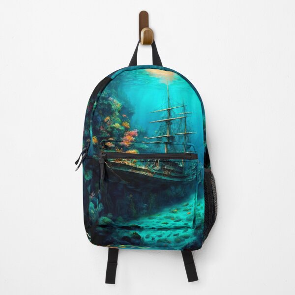 Item preview, Grand Classical Oil Painting: Sunken Tall Ship on Coral Reef designed and sold by LanaGustavsson.