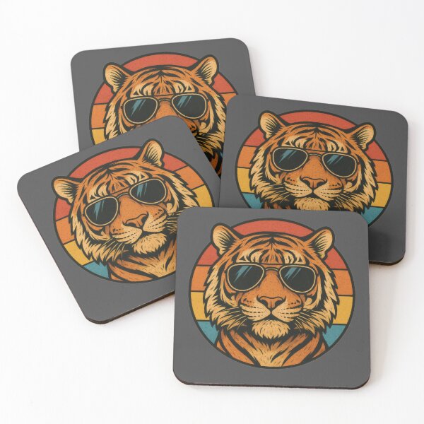 Item preview, Cool Retro Tiger with Sunglasses designed and sold by MarvsAI-Designs.