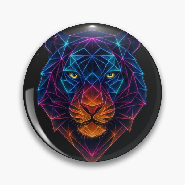 Item preview, Geometric tiger face in neon emotional polygon designed and sold by Kony83.