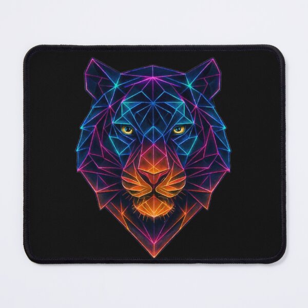 Item preview, Geometric tiger face in neon emotional polygon designed and sold by Kony83.