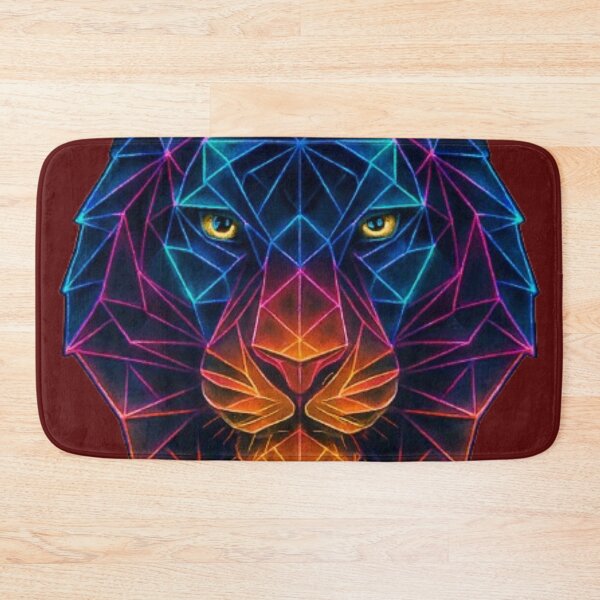 Item preview, Geometric tiger face in neon emotional polygon designed and sold by Kony83.