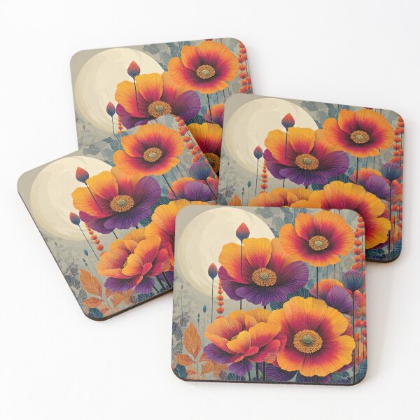 Item preview, Poppies Beneath the Pale Moon Veil designed and sold by bloorose.