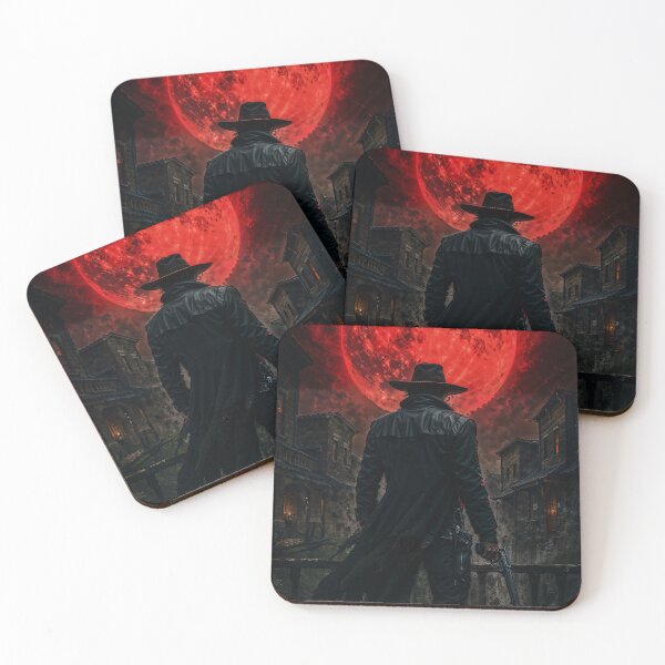 Item preview, Blood Moon Gunslinger – Dark Western Fantasy Art designed and sold by posteriumprint.