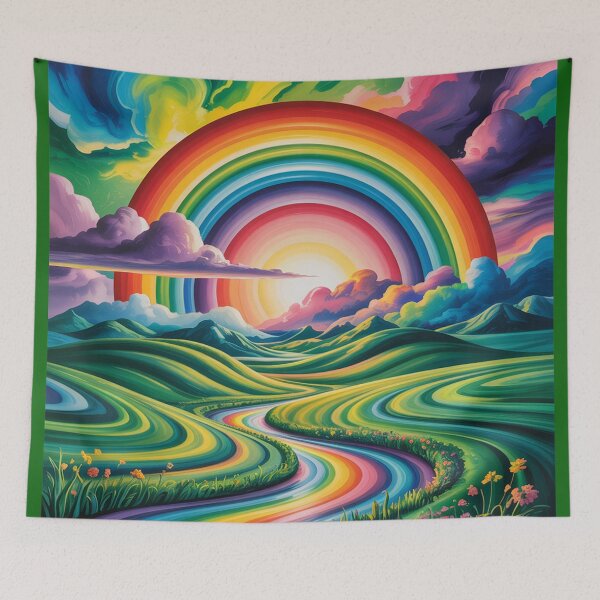 Item preview, Hypnotic landscape with a rainbow. designed and sold by Lilashakti ⭐️ ⭐️ ⭐️ ⭐️ ⭐️.