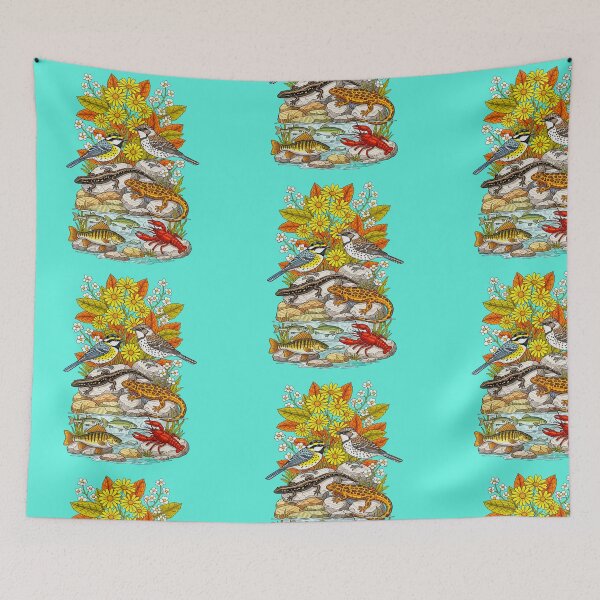 Item preview, Stacked Animals Vintage Nature Poster Cottagecore   designed and sold by TeeARTHY.