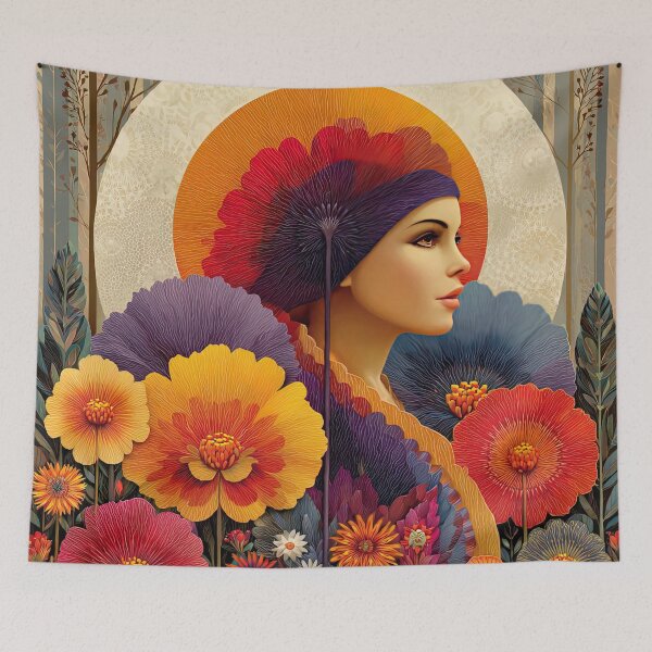 Item preview, Sanctum of Bloom: The Haloed Muse in Floral Reverie designed and sold by bloorose.