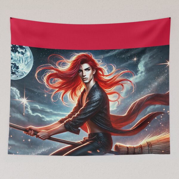 Item preview, Scarlet Sorcery - The Flame-Haired Warlock designed and sold by WheelieGdArt.