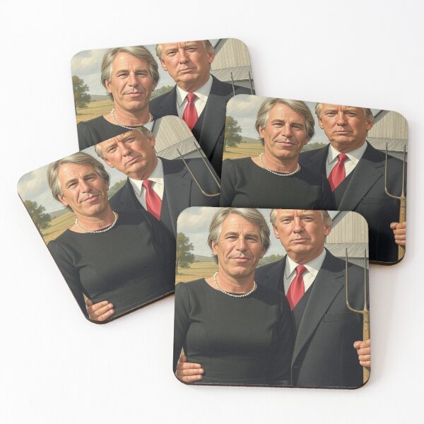 Item preview, Trump & Epstein American Gothic Parody – Anti-MAGA Protest Design designed and sold by ORANGEDOOSH.