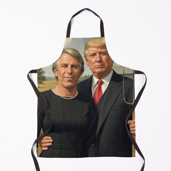 Item preview, Trump & Epstein American Gothic Parody – Anti-MAGA Protest Design designed and sold by ORANGEDOOSH.