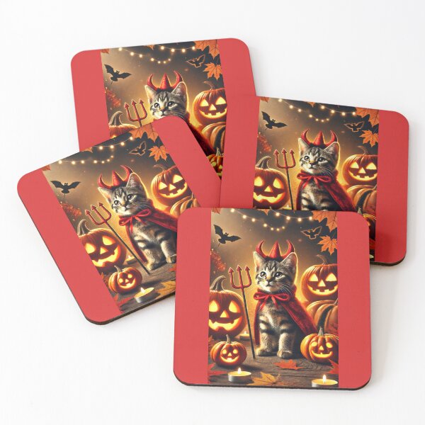 Item preview, Halloween Cat - Little Devil in Feline Form designed and sold by WheelieGdArt.