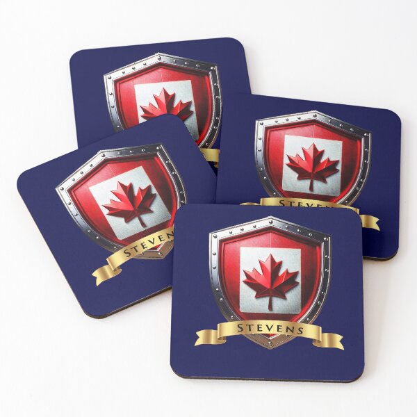 Item preview, Stevens Family Canada Shield, Maple Leaf Heraldry Crest designed and sold by Highlandkings.