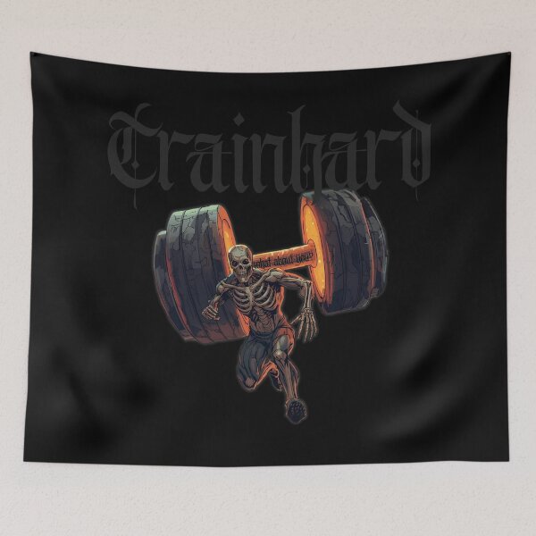 Item preview, Skullman Running from the Haunted Dumbbell – Halloween Gym Warrior designed and sold by TrainHardCo.