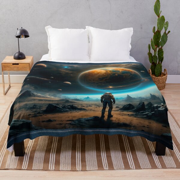Item preview, Lone Astronaut Gazing Upon A Surreal Warping Of Space Time Captivating AI Concept Art by Xzendor7 designed and sold by Xzendor7 Digital Art Creations.