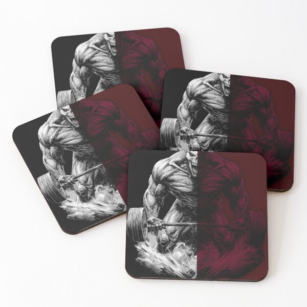 Item preview, Split Skullman Powerlift – Black and Red Grunge Gym Design designed and sold by TrainHardCo.