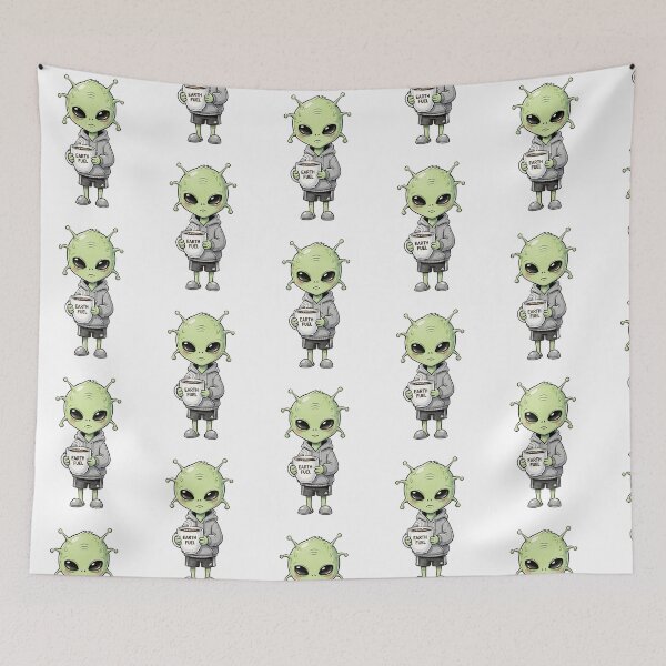 Item preview, Funny Alien Coffee Sticker | Coffee (Earth Fuel) | Cute Watercolor Alien Mug Design | Space Lover Gift designed and sold by EverStitchStudio ★★★★★.