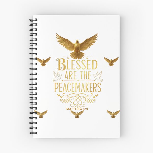 Item preview, Golden Peacemaker Bible Verse: Matthew 5:9 Scripture Typography designed and sold by PatriotPrint.