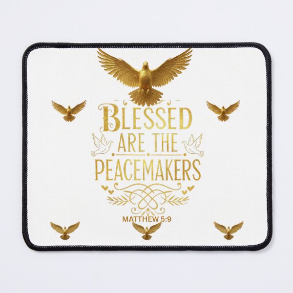 Item preview, Golden Peacemaker Bible Verse: Matthew 5:9 Scripture Typography designed and sold by PatriotPrint.