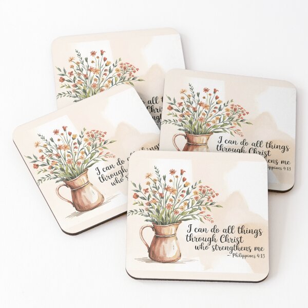 Item preview, Philippians 4:13 Bible Verse Scripture Quote designed and sold by BuxomBabe21.