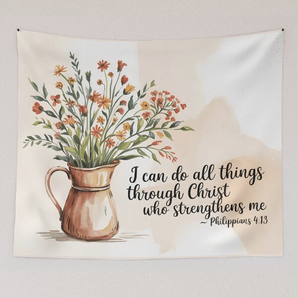 Item preview, Philippians 4:13 Bible Verse Scripture Quote designed and sold by BuxomBabe21.