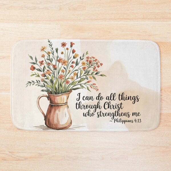 Item preview, Philippians 4:13 Bible Verse Scripture Quote designed and sold by BuxomBabe21.