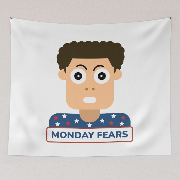 Item preview, Funny Monday Fears Cartoon Boy Humor designed and sold by Shape Snip Studio.