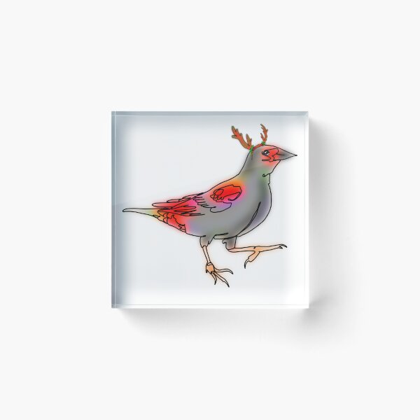 Item preview, Ruby the Red-Winged Blackbird in reindeer antlers – animalzinhats designed and sold by Ashley’sAnimalz.