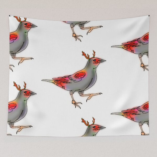 Item preview, Ruby the Red-Winged Blackbird in reindeer antlers – animalzinhats designed and sold by Ashley’sAnimalz.