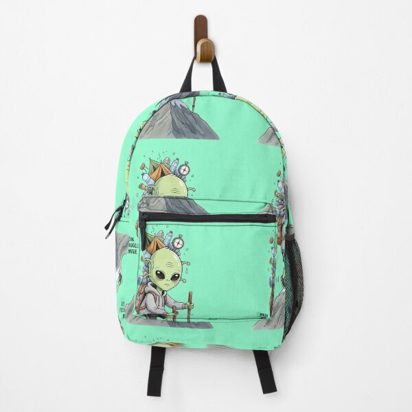 Item preview, Peak Struggle Mode – Funny Alien Hiking Sticker | Watercolor Climbing Alien designed and sold by EverStitchStudio ★★★★★.
