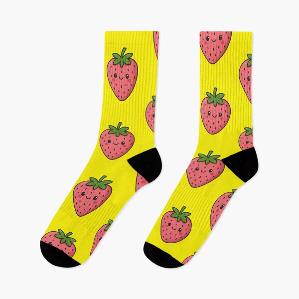 Item preview, Cute Smiling Strawberry – Kawaii Fruit Character designed and sold by  ADBIB Design.