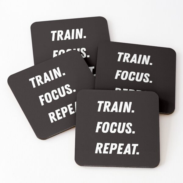 Item preview, Train Focus Repeat – Motivational Quote for Athletes / Dark edition designed and sold by motivraze.