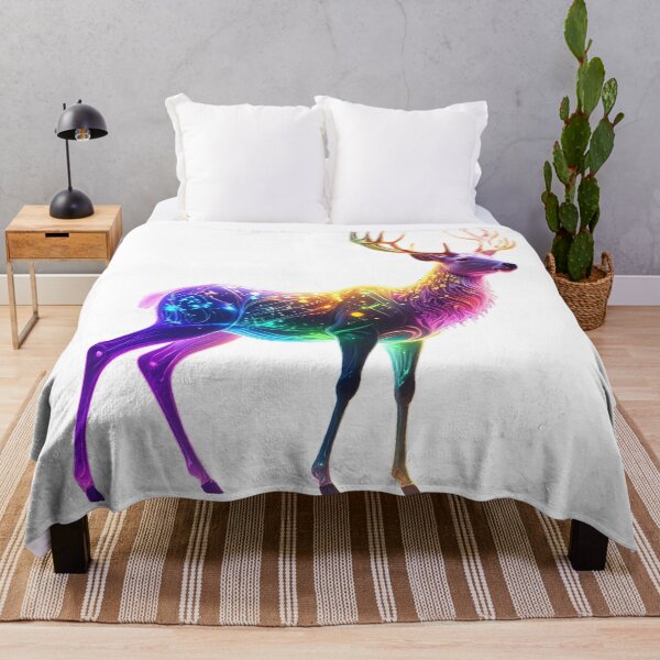 Item preview, Vibrant Cute Glowing Neon Deer Art designed and sold by GloriousArtSKD.