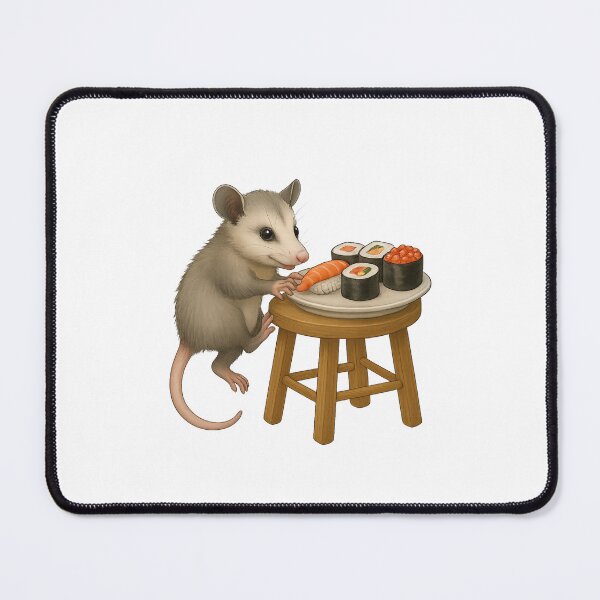 Item preview, Baby Possum Eating Sushi designed and sold by thehaywirehoney.