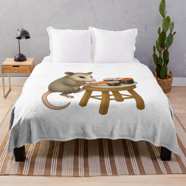 Item preview, Baby Possum Eating Sushi designed and sold by thehaywirehoney.
