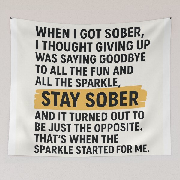 Item preview, Inspirational Sobriety Quote – Sparkle Starts with Sobriety - SoberSips designed and sold by SoberSips.