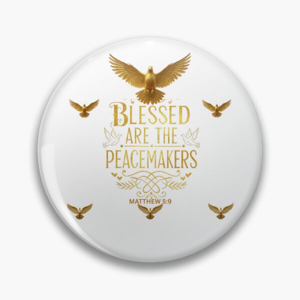 Item preview, Golden Peacemaker Bible Verse: Matthew 5:9 Scripture Typography designed and sold by PatriotPrint.