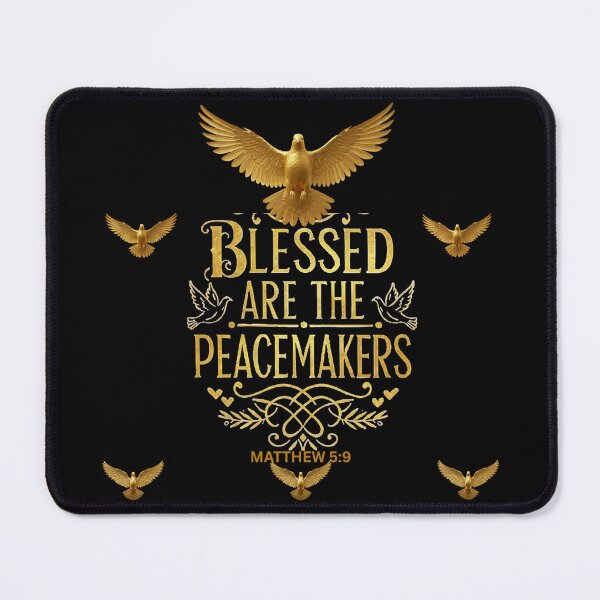 Item preview, Golden Peacemaker Bible Verse: Matthew 5:9 Scripture Typography designed and sold by PatriotPrint.